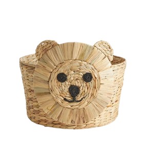 Lion Water Hyacinth Storage <b>Basket</b> Woven Lion Shaped Toy Organizer Bin Cute Safari Animal Kids Nursery <b>Hamper</b> - Product Image 1