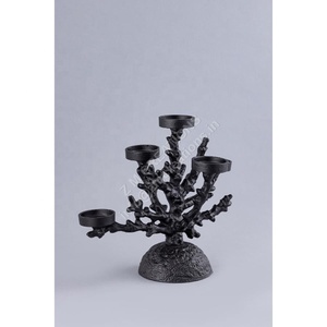 <b>Black</b> Metal <b>Pillar</b> <b>Candle</b> <b>Holder</b> Golden Tealight Handmade Eco-Friendly <b>Candle</b> Stand for Weddings Christmas Centerpieces - Product Image 2