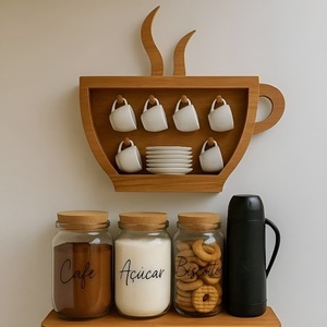 Coffee Cup Shape Wooden Dough Bowls Wholesale Handcrafted Paulownia Wooden Candle Bowl for Making Candle Home Decor <b>Accessory</b> - Product Image 3