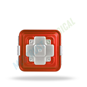 Conteneur de stérilisation demi-taille à barrière biologique, boîte de rangement en aluminium pour instruments chirurgicaux, étui d'autoclave médical avec système de valve - Product Image 3