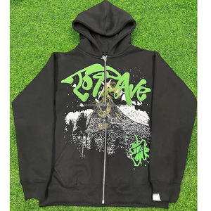 Sudaderas con Capucha y Cremallera para Hombre, de Algodón 100%, Lavado Ácido Personalizado, para Invierno, Tallas Grandes, 360g - Product Image 2