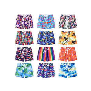 Shorts Bermuda en dentelle rayée arc-en-ciel pour hommes, taille à cordon de serrage, tissu tricoté respirant, shorts de bain décontractés, séchage rapide - Product Image 6