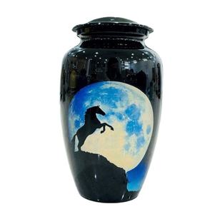 Urne souvenir d'animaux de crémation noire pour cendres urne en métal pour cendres humaines urnes funéraires de luxe pour cendres humaines adultes taille personnalisée - Product Image 1