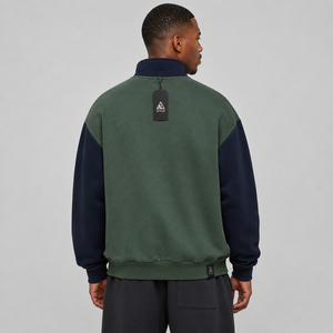 Sudadera con capucha de algodón 100% personalizada OEM/ODM con cremallera de un cuarto, diseño de bloques de color, bordado y estampado de logotipo, ideal para invierno. - Product Image 6