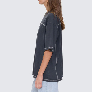Camiseta de Mujer Extra Grande con Logotipo Personalizado, Camiseta de Algodón para Mujer, Primavera-Otoño, 100% Algodón - Product Image 3