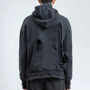 Winter Casual Wear Heavyweight Regular Streetwear Men Custom Sun Faded Distressed Vintage Acid Wash Pullover <b>Hoodie</b> For Men - Product Image 6