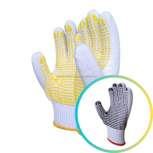 Guantes DE SEGURIDAD antiestáticos de agarre superior Bleach White con puntos amarillos de PVC para antideslizantes para diversas aplicaciones industriales - Product Image 3
