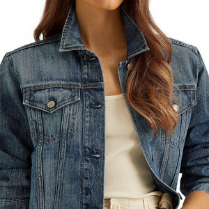 เสื้อแจ็คเก็ตยีนส์ยืดสำหรับผู้หญิงทรงเข้ารูปสวมใส่สบายลำลองเสื้อคลุมยีนส์ขนาดพลัสไซส์ - Product Image 2