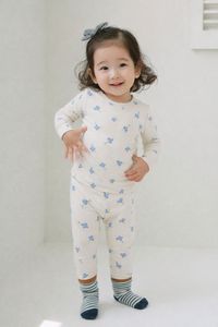 JALBEBE Set pigiama unisex per neonati, manica lunga, morbido cotone, modal, misto spandex, tinta unita, top e pantaloni, abbigliamento per la casa, per tutte le stagioni, 2 pezzi - Product Image 5