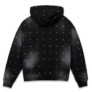 Stars Rhinestone Acid Wash Hoodie – Vintage Bling Pullover Sweatshirt for Women Men Unisex <b>Crystal</b> Streetwear Trendy <b>Top</b> - Product Image 3