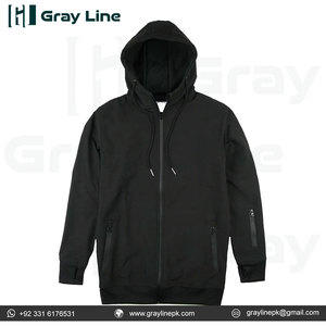Sudadera con capucha y cremallera completa para hombre, lisa, de forro polar. - Product Image 5