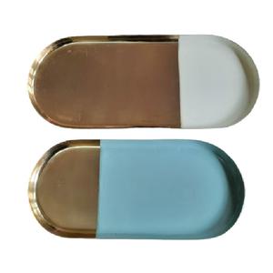 Bandeja de Servicio Plateada para Alimentos, Frutas, Té y Café, Tapete Aislante, Bandeja Metálica para Cocina, Plato para Dulces y Nueces, Bandeja Metálica para Servir - Product Image 4