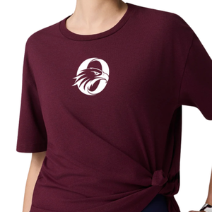 Camiseta Deportiva Holgada para Mujer, Color Borgoña, Suave y Transpirable, Manga Corta, para Yoga, Running, Gimnasio y Fitness - Product Image 3
