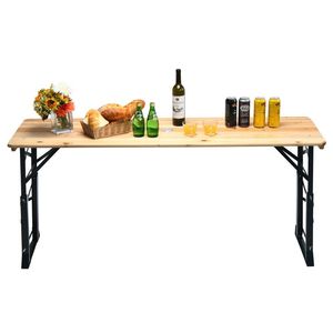 Mesa de Picnic Plegable de Madera para Exteriores de 66.5 Pulgadas con Altura Ajustable para Muebles de Camping - Product Image 2