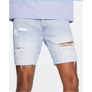 Customized Men's High Quality Jeans Shorts Casual Solid Pattern Design With Custom Logo OEM Service Accepted Wholesale Rate - Product Image 4