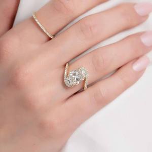 Custom Engagement 925 Sterling Silver Engagement Lab Diamond <b>Ring</b> Jewelry Women Moissanite <b>Ring</b> - Product Image 5