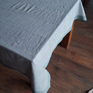 Two Stripe Starlight Hand Block Printed Cotton Tablecloth 180x270cm Handmade Designer Premium Dining <b>Table</b> Home Decor Gift - Product Image 6