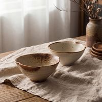 Bol de service à nouilles multi-usages en porcelaine de grande taille, style Japandi, motif rustique moderne classique 2026, pour hôtel et restaurant, par UO