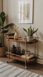 Wooden bar cart serving <b>trolley</b> bar <b>trolley</b> wooden serving cart drinks <b>trolley</b> bar serving cart tea <b>trolley</b> kitchen <b>trolley</b> - Product Image 5
