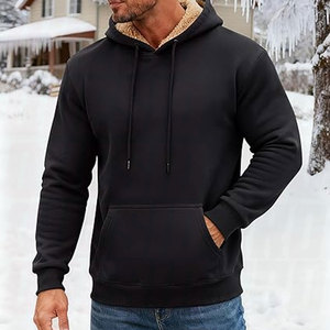 Sudadera con Capucha de Forro Polar Sherpa Grueso para Hombre, Sudadera con Capucha para Invierno, Interior Suave, Cálida para Uso Diario, Sudadera con Capucha con Estampado - Product Image 2