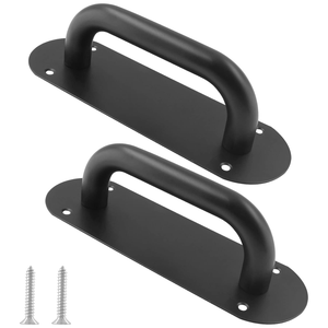 Ensemble de 2 poignées de porte en acier inoxydable noir, poignées de porte contemporaines pour portes intérieures et extérieures - Product Image 1