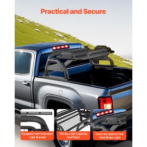 Barra Sportiva Universale Regolabile per Cassone Pickup Full Size, Roll Bar con Struttura in Acciaio al Carbonio, Portapacchi - Product Image 4