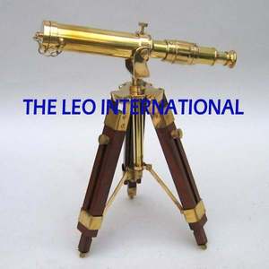 Telescopio de metal de latón Acabado dorado contemporáneo con soporte para acampar Aventuras al aire libre en venta al por mayor Telescopio barato - Product Image 4