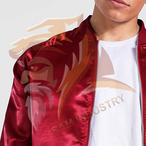 Premium Quality Low MOQ Top Design Men's Satin Jacket Men's Winter Comfortable Lightweight Satin <b>Stand</b> Collar Jacket - Product Image 5