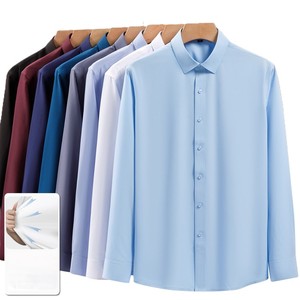 <b>Men</b> Casual <b>Dress</b> Shirts Long Sleeve Button Down Cotton Shirt Regular Fit Smart Casual Business Casual Menswear Wholesale - Product Image 1