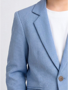 Chaqueta Blazer Azul Claro para Niños, Chaqueta Formal Texturizada para Eventos Escolares y Fiestas - Product Image 3