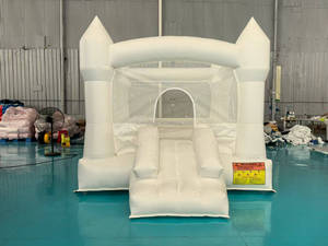 Thương mại trắng bouncy lâu đài Inflatable Wedding Bouncer với trượt thương mại Bounce House cho Đảng - Product Image 3