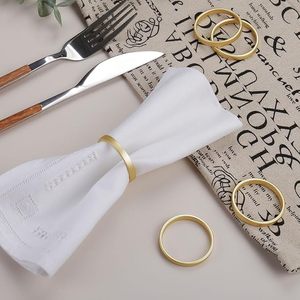 Anneaux de serviette en métal doré de qualité supérieure – Supports de serviettes minimalistes et durables pour la restauration, les banquets, les restaurants et la décoration de table de mariage - Product Image 1