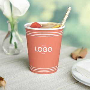 Gobelets en papier jetables à paroi simple de 10 oz, imprimés de haute qualité avec logo personnalisé pour une utilisation quotidienne des boissons - Product Image 3
