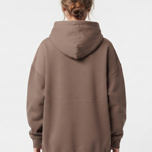 Sweat-shirt à capuche zippé pour femme avec logo personnalisé, coupe oversize à épaules tombantes, 100 % coton, style décontracté, vente en gros, fabricant - Product Image 4