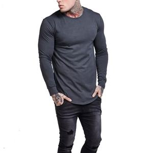 ขายส่งด่วนแห้งผู้ชายเต็มแขนเสื้อยืดธรรมดาผ้าฝ้าย60% โพลีเอสเตอร์40% ผู้ชายสลิมฟิตเสื้อยืดคอกลมที่กำหนดเองฤดูร้อนเสื้อยืด - Product Image 3