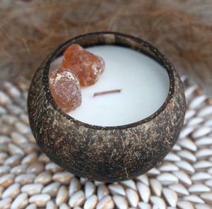 Wholesale Natural Coconut Shell Bowl <b>Candles</b> with Wooden <b>Wick</b> | Custom Logo | Eco-Friendly Soy Wax <b>Candle</b> - Product Image 3