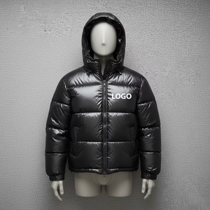 Chaqueta de Plumón Acolchada con Capucha y Cremallera para Hombre, de Alta Calidad, Impermeable, Talla Grande, de Moda Invernal, Brillante - Product Image 1