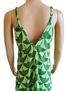 เดรสยาวปานกลางลายพิมพ์ผ้าเรยอนคอวีแขนกุดสไตล์โบฮีเมียนหวานๆลำลองสำหรับฤดูร้อนใส่ไปเที่ยวชายหาดหรือไปงานปาร์ตี้ ดีไซน์ใหม่เอวเข้ารูป - Product Image 6