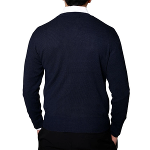 Men's 100% Acrylic Knit Cardigan Sweater Wholesale Custom <b>University</b> College Greek Letter Embroidery V-Neck Button Knitwear - Product Image 2