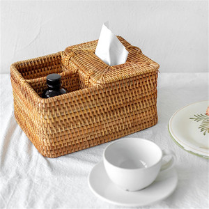 Boîte en rotin porte-papier de soie boîtes avec panier de rangement en gros de l'usine du Vietnam - Product Image 5