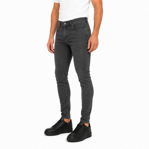 Jeans de Algodón para Hombre, Corte Slim Fit, Lavado Oscuro, Cintura Media, Cierre de Botones, Estilo Casual, Color Sólido, Bolsillos, Tejido Transpirable - Product Image 6