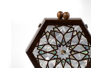 NobleOpal Wooden Evening Purse Luxury Handmade Mother of Pearl Inlay Clutch with Smooth Polished Finish for <b>Brides</b> & <b>Wedding</b> - Product Image 2