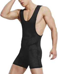 Combinaison de lutte pour hommes, tissu respirant et anti-humidité avec ajustement compressif pour l'entraînement et les combats - Product Image 2