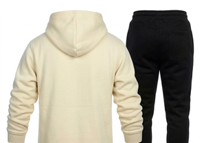 Conjunto Deportivo Personalizado Unisex de Algodón, Sudadera con Capucha y Pantalones Deportivos, Color Sólido, Impresión de Logotipo, Transpirable, Informal, para Otoño, con Cordón Ajustable - Product Image 4