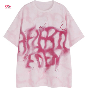 T-shirt délavé à l'acide pour homme 100% coton 250 GSM Coupe oversize Épaules tombantes Logo personnalisé Séchage rapide Respirant - Product Image 1