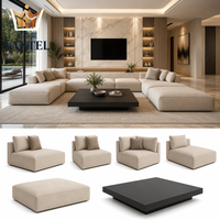 Ensemble de meubles de salon de luxe Vantel, canapé sectionnel moderne, table en marbre, meuble TV, meubles sur mesure