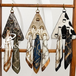New Arrival Genuine Cowhide Leather Wild Scarf Rag Holder Rustic <b>Wall</b> Hook Kitchen Towel Organizer Hanging Cloth Rack Home Decor - Product Image 1