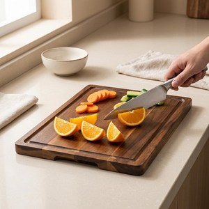 <b>Wooden</b> Rectangle Chopping Block 0.4 Cm Thick Eco-Friendly Anti Slip Dishwasher Safe for Kitchen Use Single <b>Piece</b> Package - Product Image 4
