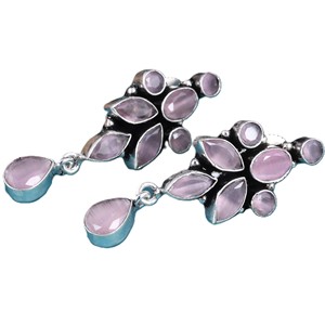 Fast Shipping Oxidized <b>Silver</b> Flower Boho <b>Earrings</b> Women | Handmade Ethnic <b>Dangle</b> <b>Earrings</b> with Onyx | ARTS JEWELS Rajasthan - Product Image 3