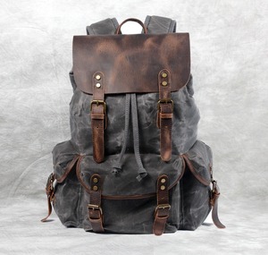 Mochila de Lona y Cuero, Bolsa de Viaje Premium para Portátil, Proveedor Mayorista OEM de Marca Privada LCB-0048 - Product Image 5